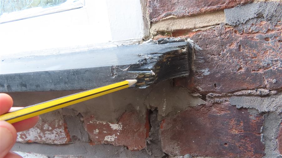 Rotted external timber